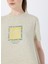 D5SL-TST3731 Mint Melanj Bisiklet Yaka Relaxed Baskılı Kadın T-Shirt 2