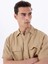 Deve Tüyü Erkek Apaş Yaka Relaxed Fit %100 Keten Gömlek F5SM-GML 2722 3