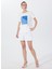 Bisiklet Yaka Nakışlı Kırık Beyaz Kadın T-Shirt F5SL-TST0388 2