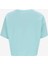 D5SL-TST3642 Mint Bisiklet Yaka Crop Baskılı Kadın T-Shirt 2
