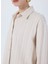 Loose Fit Gömlek Yaka Çizgili Bej Kadın Gömlek F5SL-GML0026 2