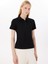 D5SL-TST3598 Siyah Basic Düz Kadın Polo T-Shirt 1