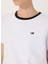 Bisiklet Yaka Nakışlı Beyaz - Siyah Kadın T-Shirt M5SL-TST1849 4