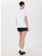Bisiklet Yaka Nakışlı Beyaz - Siyah Kadın T-Shirt M5SL-TST1849 5