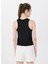 D5SL-TST3560 Siyah Bisiklet Yaka Relaxed Düz Kadın T-Shirt 5
