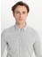 Slim Fit Düğmeli Yaka Gri Erkek Gömlek ACE020252224_GRI 4