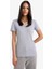 Slim Fit Dar Kesim V Yaka Basic Düz Ribana Kısa Kollu Tişört I1080AZ25SP 3