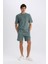 Regular Fit Düz Paça Cepli Basic Düz Şort B8792AX25SM 2