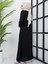 SAFİR MODA AVM KOLU LAZER KESİMLİ TAŞ SÜSLEMELİ BAYAN FERACE M 2