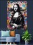 Graffiti Ile Mona Lisa Dekoratif Kanvas - Mdf Ahşap Tablo 4