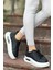 Günlük Kadın Sneaker Örgü Bağcıklı Hafif Kalın Yüksek Balon Taban Yürüyüş Spor Ayakkabı 5750 2