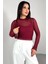 BLZ-06279 Bordo Astarlı Transparan Uzun Kollu Bluz 1