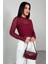 BLZ-06279 Bordo Astarlı Transparan Uzun Kollu Bluz 2