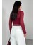 BLZ-06279 Bordo Astarlı Transparan Uzun Kollu Bluz 4