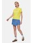 Isolde Açık Sarı Bisiklet Yaka Baskılı Standard Fit Kadın Tshirt 4