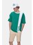Keıth Yeşil Bisiklet Yaka Baskılı Oversize Erkek Tshirt 1