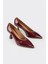 Bordo Deri Kadın Stiletto 2