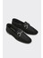 Siyah Deri Kadın Loafer 2