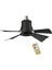 Uzaktan Kumandalı Soket Fan Işığı Mesafe 5m E27 3-Hızlı Kısılabilir LED Taban Voltaj 85-265V 40W Siyah (Yurt Dışından) 3