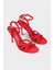 Kırmızı Kadın Topuklu Sandalet 2