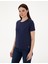 Kadın Lacivert Regular Fit Bisiklet Yaka Basic Tişört 50305766-VR033 3