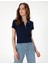 Kadın Lacivert Slim Fit Basic Tişört 50306039-VR033 1