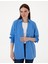 Kadın Mavi Comfort Fit Uzun Kollu Gömlek 50311566-VR036 3
