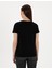 Kadın Siyah Regular Fit V Yaka Basic Tişört 50305749-VR046 5