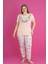 X-Dreamy Büyük Beden Pamuklu Çiçekli Kısa Kollu Pijama Takımı 1
