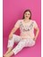 X-Dreamy Büyük Beden Pamuklu Çiçekli Kısa Kollu Pijama Takımı 2