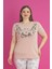 X-Dreamy Büyük Beden Pamuklu Çiçekli Kısa Kollu Pijama Takımı 3