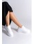 Lyon Bağcıklı Ortopedik Rahat Beyaz Kadın Sneaker - Beyaz 2