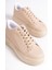 Lyon Bağcıklı Ortopedik Rahat Beyaz Kadın Sneaker - Ten 5