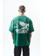 Erkek Pegasus Baskılı Oversize T-Shirt Nefti 3