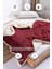 Sherpa Battaniye Çift Kişilik Çizgili Yumuşak Peluş Wellsoft Yatak Örtüsü Bordo 2