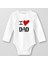 Organik Pamuk I Love Dad Bebek Body Çıtçıtlı Zıbın Badi Uzun Kol 1