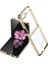 Samsung Galaxy Z Flip 6 Kılıf Tqr Full Camlı Kıpta Kapak-Gold 1