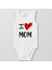 Organik Pamuk I Love Mom Bebek Body Çıtçıtlı Zıbın Badi Kolsuz 1