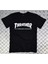 Thrasher Baskılı Unisex %100 Pamuk Siyah T-Shirt 1