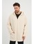 Alexandergardı Kapüşonlu Keten Görünümlü Ince Oversize Ceket (UNX-0074) 4
