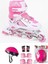 Pembe Çift Sıra Ayarlanabilir Alıştırma Pateni + Kask + Dizlik Seti 1