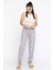 Kadın Beli Lastikli Desenli Pijama Altı 2
