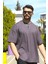 Erkek Füme Oversize Süprem %100 Pamuk Kumaş Bisiklet Yaka T-Shirt 1