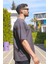 Erkek Füme Oversize Süprem %100 Pamuk Kumaş Bisiklet Yaka T-Shirt 3