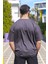 Erkek Füme Oversize Süprem %100 Pamuk Kumaş Bisiklet Yaka T-Shirt 4