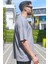Erkek Gri Oversize Süprem %100 Pamuk Kumaş Bisiklet Yaka T-Shirt 3