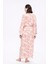 Pembe Çiçek Desenli Uzun Kimono 5043 4