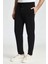 Bağcıklı Siyah Slim Fit Triko Pantolon 1