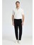 Bağcıklı Siyah Slim Fit Triko Pantolon 3