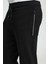 Bağcıklı Siyah Slim Fit Triko Pantolon 4
